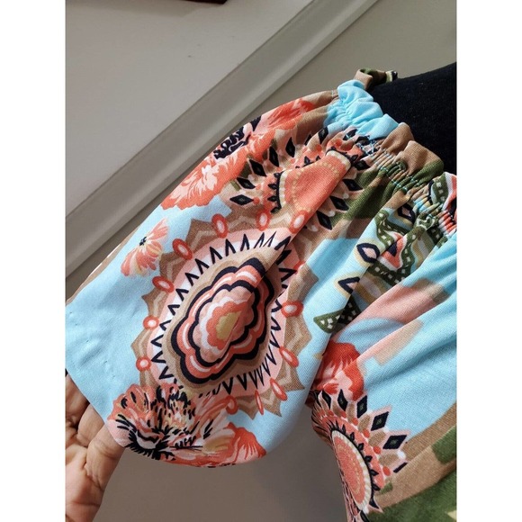 Win Win Women Blue Polyester Round Neck Short Sleeve Casual Top Blouse Size S/M - Picture 4 of 9